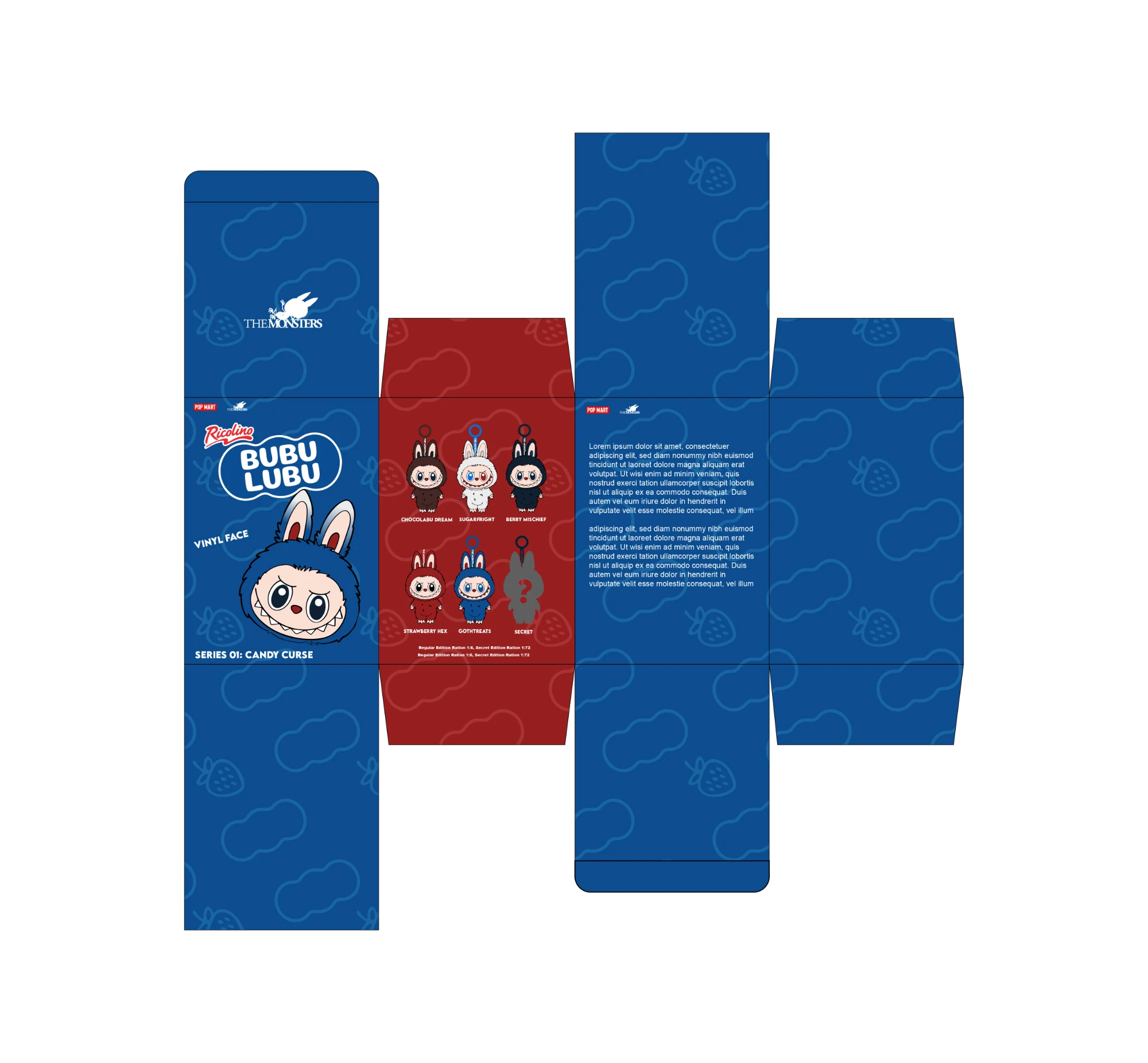 Labubu × Bubu Lubu: Box dieline for Series 01: Candy Curse