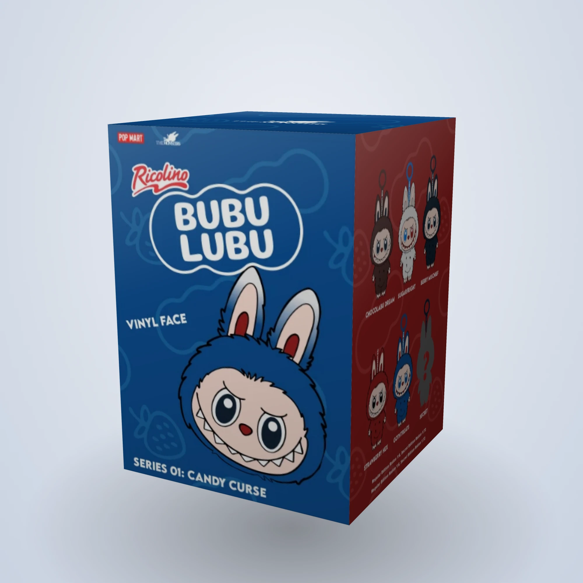 Labubu × Bubu Lubu: Box mockup, front and side view